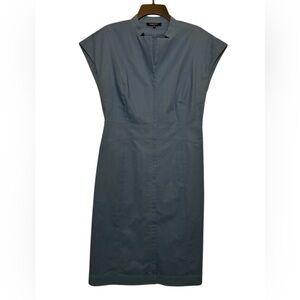 Lafayette 148 New York Womens Blue Sleeveless Sheath Dress SIZE 10